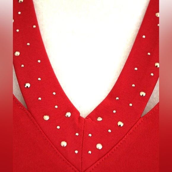 JM Collection Tunic Top Shirt Pretty accent Sleeveless V-Neck Flattering  XS / S - Picture 3 of 7